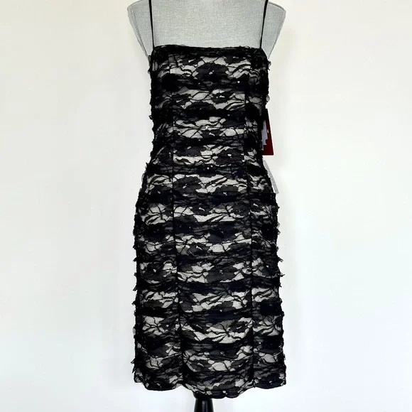 JS Collections Dresses | JS Collections Nwt Black Spaghetti Strap Lace Dress Size 4 | Color: Black | Size: 4 | Aaubut's Closet JS Collections Dresses | JS Collections Nwt Black Spaghetti Strap Lace Dress Size 4 | Color: Black | Size: 4 | Aaubut's Closet